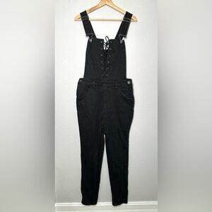 Harley Davidson Women’s Overalls Black Lace Up Size 31